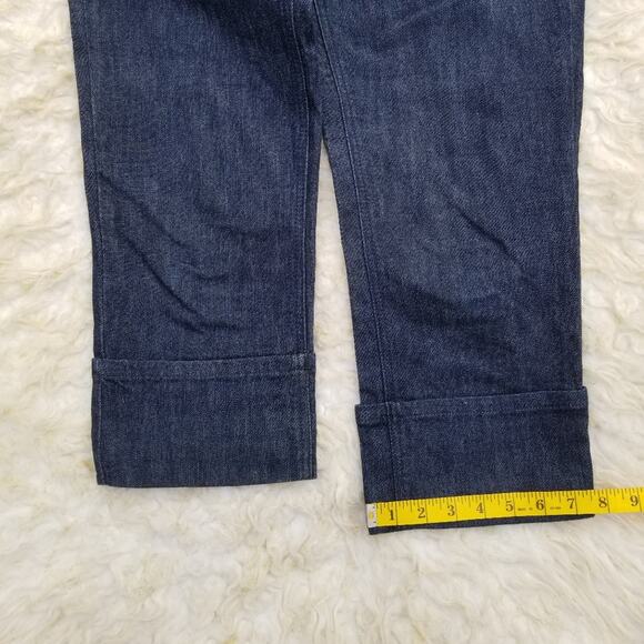 Cinch Buckle Back Capri Jeans NY & Co Size 6 Stretch Dark Stretch Denim Crop - Picture 6 of 8